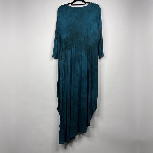 2/$30 Lane Bryant Asymmetric Faux Evening Gown 22/ 24 Green High Low Maxi #7129 - Picture 10 of 16